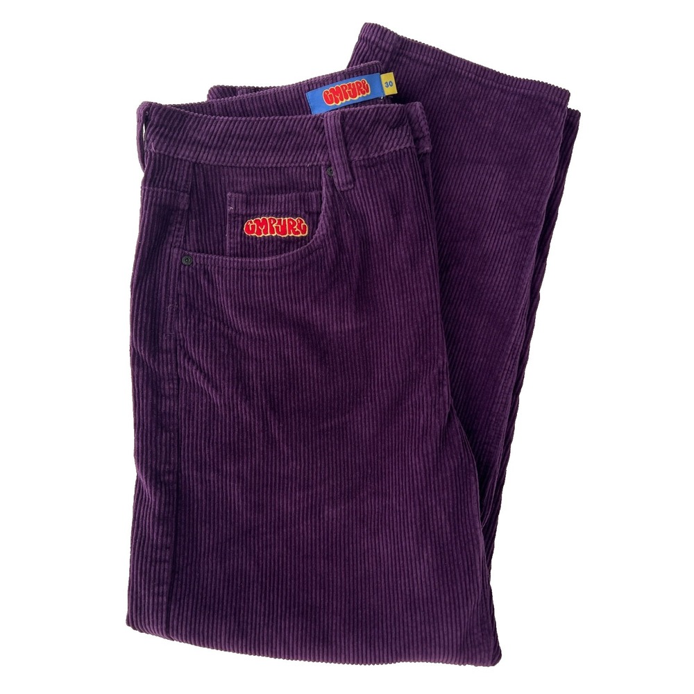 Empyre Mens 30x28 Relaxed Purple Corduroy Pants Tapered Skate Grunge Style
